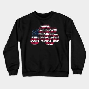 Monster Truck wrapped in American Flag Crewneck Sweatshirt